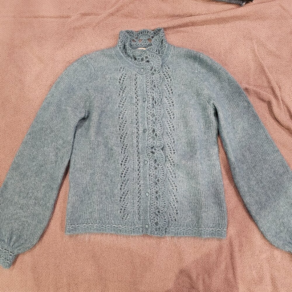 Sezane Angie Cardigan Peacock Blue - Size XXS